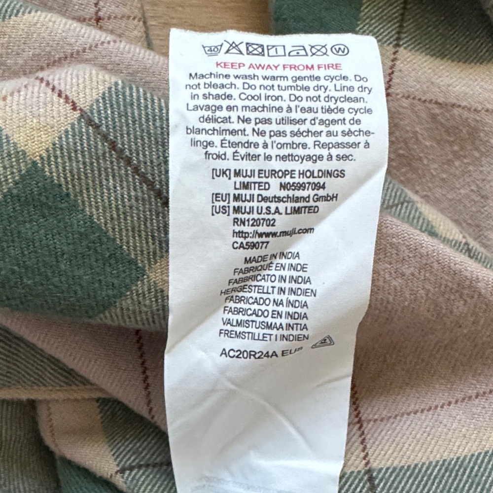 Green and Beige Plaid Men's Shirt - Picture 3 of 5